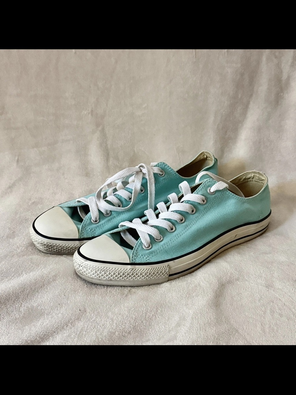 Low-Profile Tiffany Blue/Mint Converse Canvas Lace-Up Sneakers size 12